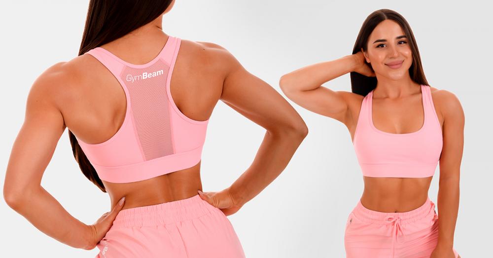 Sportski grudnjak Mesh Panel Pink - GymBeam