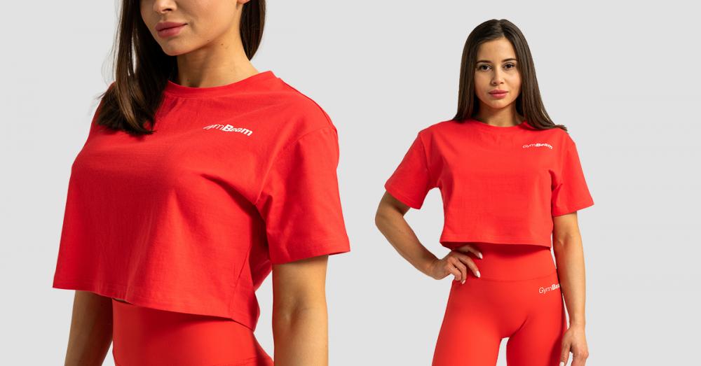 Ženski Crop Top Limitless Hot Red - GymBeam