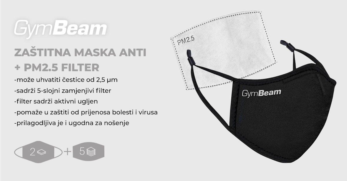 Zaštitna Maska za Lice ANTI + PM2.5 Filter - GymBeam